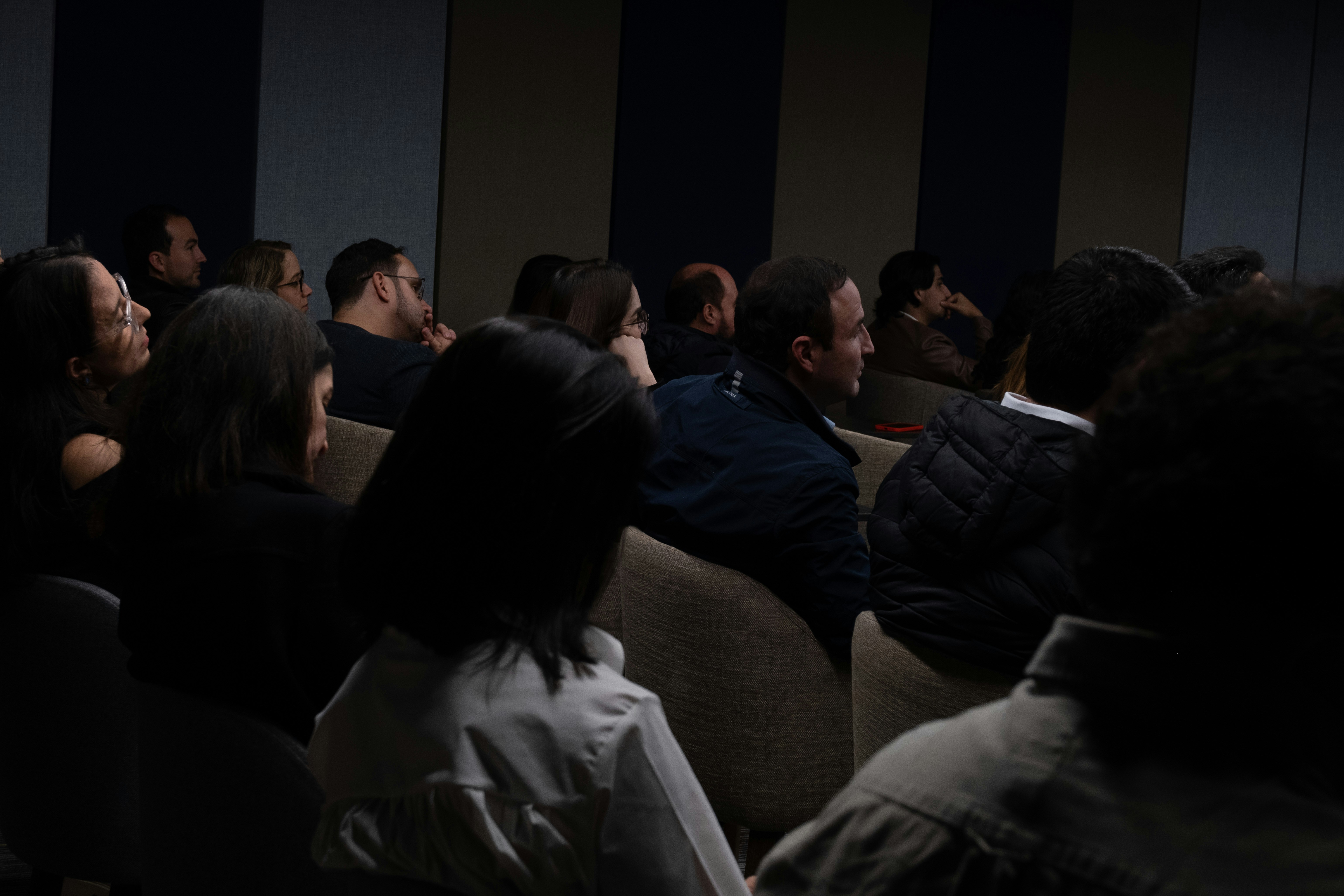 Audience listening during an indoor community session