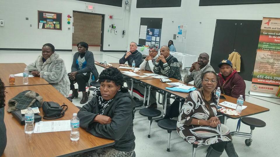 Community members during a GHANDS health session